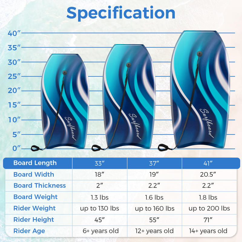 33/37/41 Inches Lightweight Bo - Bodyboard Boogie Board recensione e prezzo